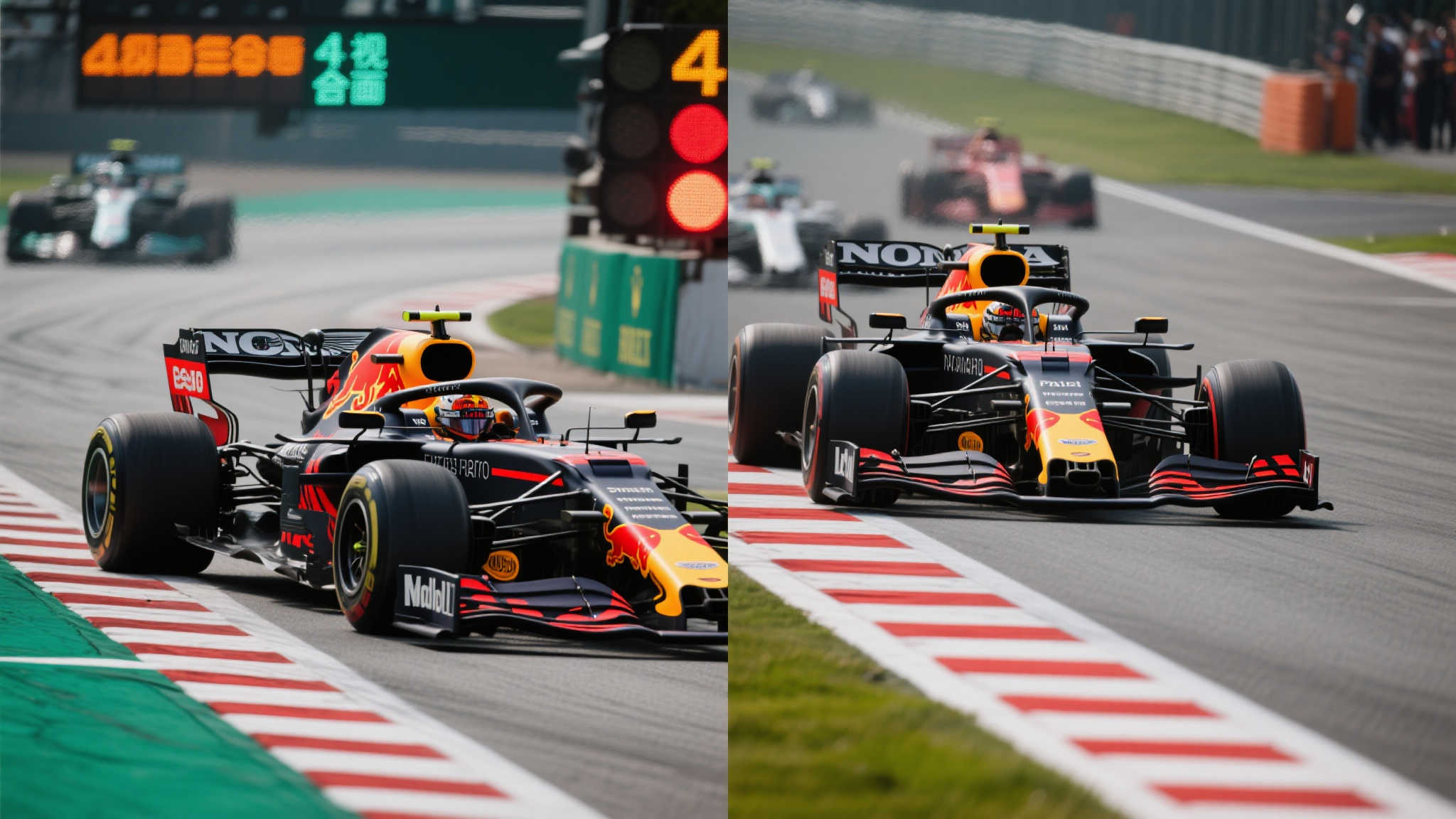 维斯塔潘起步力压皮亚斯里:多角度合成震撼视角️ 维斯塔潘起步力压皮亚斯里:多角度合成震撼视角️